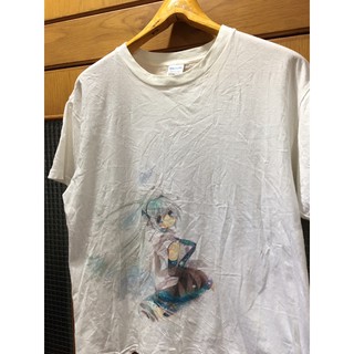 เสื้อยืดผ้าฝ้าย เสื้อยืดคอกลมสีขาว การ์ตูนญี่ปุ่น ANIME JAPAN Size M มือ2