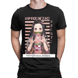 เสื้อยืด ผ้าฝ้าย พิมพ์ลายอนิเมะ Demon Slayer Kimetsu No Yaiba Tanjirou Kamado Nezuko สําหรับผู้ชาย900338