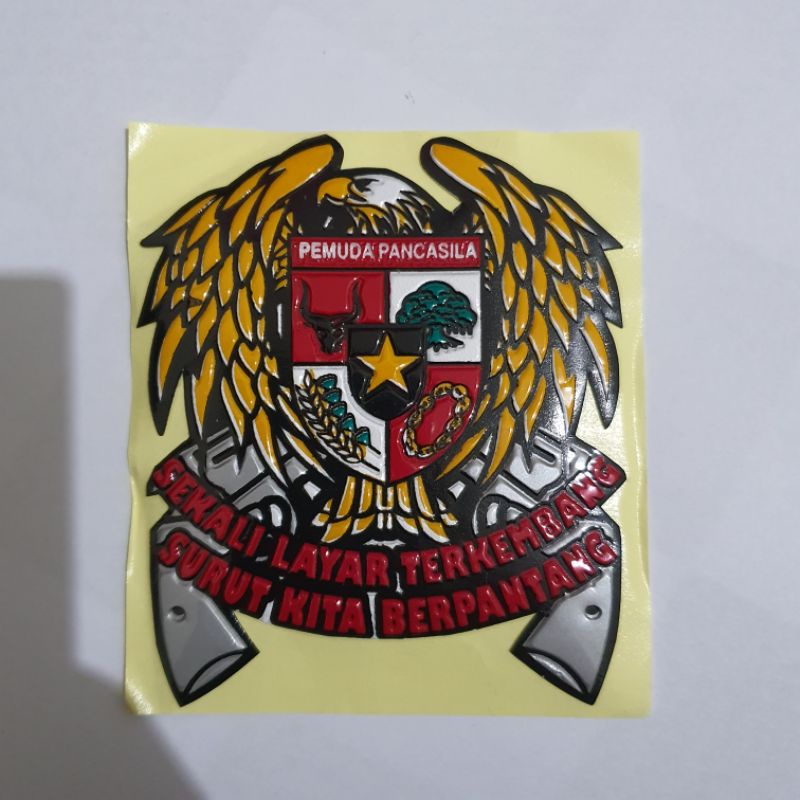 GARUDA PP LOGO EMBOSED STICKER (PANCASILA YOUTH) สีเหลือง/PP LOGO RAISED STICKER