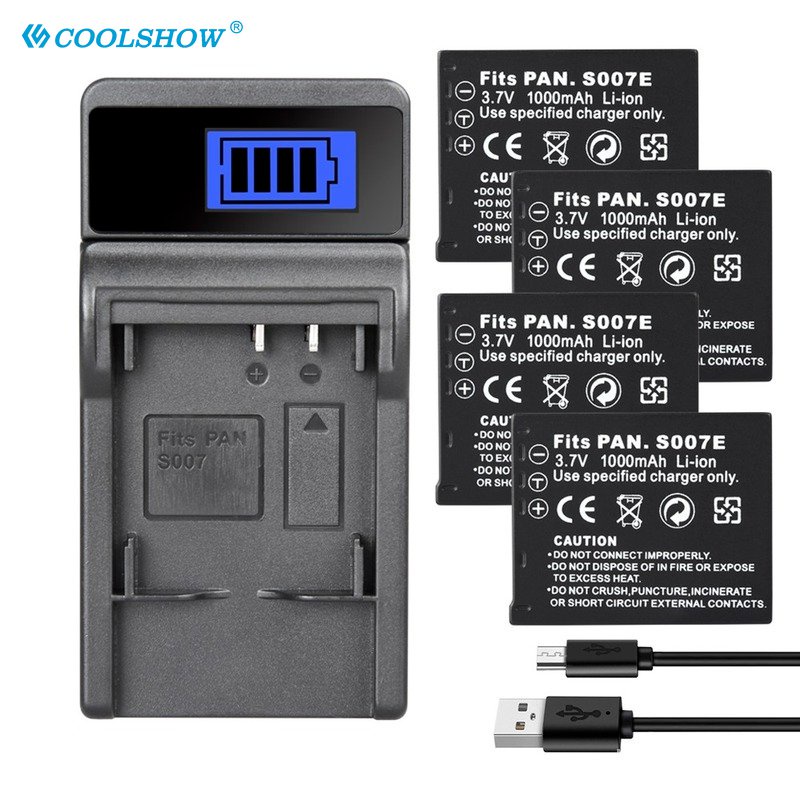 CGA-S007 S007E CGA S007 Battery For Panasonic Lumix DMC TZ1 TZ2 TZ3 TZ4 TZ5 TZ50 TZ15 1000mAh Camera
