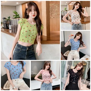 เสื้อไหมพรมลายดอก [A11]