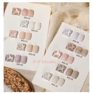 AS สีเจล สีทาเล็บ โทนสีนู้ด อ่อนนุ่ม 10เฉดสี ขนาด 15ml. รหัส NXS