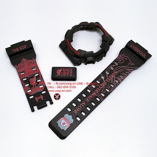 กรอบสาย G-SHOCK แท้ สีดำด้านฟอนต์แดง ลาย Liverpool ใส่ได้กับรุ่น GA-100 ,GA-110 ,GA-120 ,GA-140 ,GAX-100 ,GD-100 ,GD-120