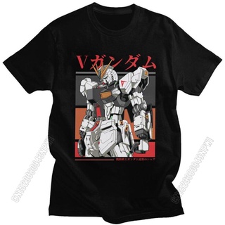 ◕เสื้อยืดผ้าฝ้ายเสื้อยืดผ้าฝ้าย พิมพ์ลายหุ่นยนต์กันดั้ม Rx-93 V Gundam Mech Robot Manga Mecha Japan Gunpla สไตล์เรโทร สํ