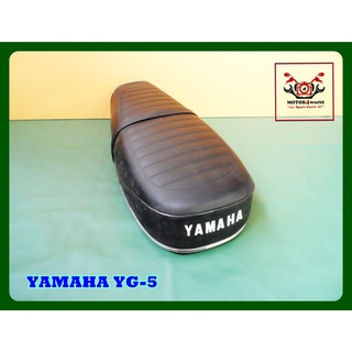 YAMAHA YG 5 YG5 "BLACK" COMPLETE DOUBLE SEAT with "CHROME" TRIM // เบาะรถมอเตอร์ไซค์ สีดำ มีคิ้วโครเมี่ยม สินค้าคุณภาพดี