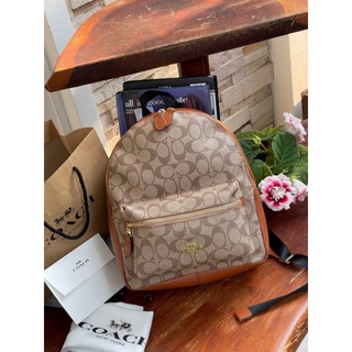 📮@1,750.-🔥BIG DISCOUNT🔥💯COACH CHARLIE BACKPACK IN SIGNATURE COATED CANVAS