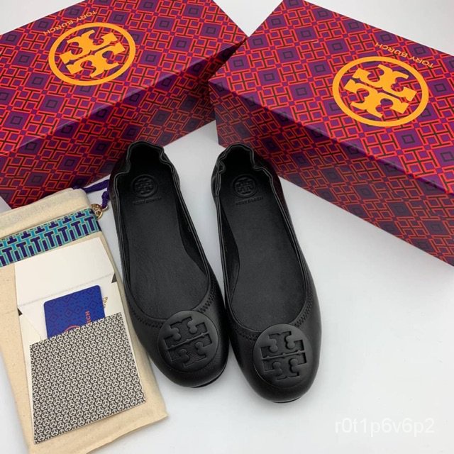 รองเท้า tory burch สีดำ หนังแท้.