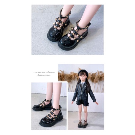 พร้อมส่ง💥 รองเท้าเด็กผู้หญิงคัชชู ปักหมุด ทรงสวย