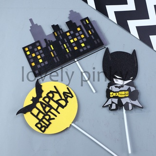 ✅พร้อมส่ง✅ ป้ายปักเค้ก* BATMAN SETโมเดลและป้ายปักตกแต่งเค้ก ป้ายBATMAN SET