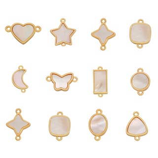 18k Gold Heart Butterfly Star Moon DIY Charm Pendants Connectors Dangle Earring Necklace Making Wholesale Plated