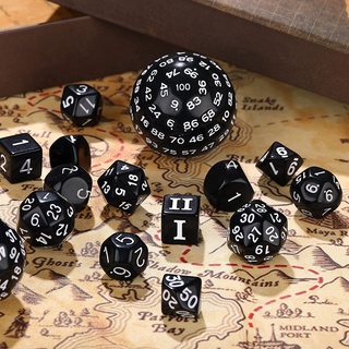 ชุดลูกเต๋า หลายเหลี่ยม DND D3-D100 RPG 100 ด้าน สําหรับเล่นเกมโต๊ะ 15 ชิ้น