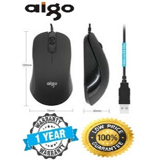 Aigo Q21 RGB เมาส์ออปติคอลแบบมีสาย การออกแบบ 6 ปุ่ม 2400DPI พร้อมไฟ led สําหรับเล่นเกม