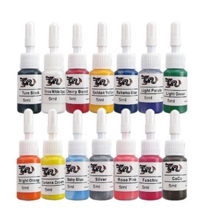 【ราคาถูกคุณภาพดี】 5ml x 14bottles Tattoo Ink Pigments ลายชุดหมึก Body Tattoo Pigment set คงทนหมึกสี long-lasting tattoo