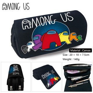 Among Us KINDA SUS Game 3d กระเป๋าเครื่องเขียน กระเป๋าดินสอ ผ้าแคนวาส