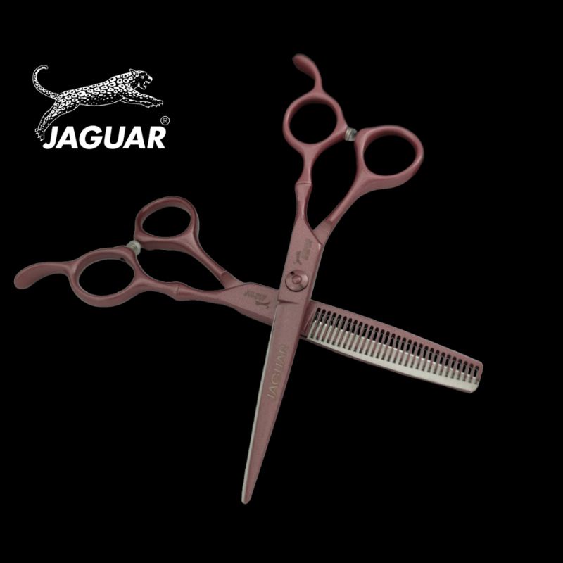 ถูก/แท้ 1คู่ Jaguar กรรไกรตัดผมจากัวร์ ขนาด6 นิ้ว (สีชมพู)