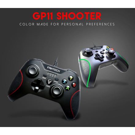 มี2สี FANTECH Gaming Controller รุ่น GP11 สีแดง จอยเกมมิ่ง ระบบ X-input พร้อมกิฟยางด้านข้าง สำหรับPC/PS3