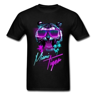 เสื้อยืดผ้าฝ้ายพิมพ์ลาย เสื้อยืด ผ้านีออน พิมพ์ลาย Vaporwave Miami Neons 3 มิติ โอเวอร์ไซซ์ สไตล์ยุโรป ของขวัญวันขอบคุณพ