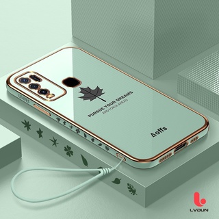 เคส Vivo Y30 Y50 Y20 Y12S Y12 Y20S Y12A Y15 Y17 Y12 Y85 Y81 Y81i Y19 Electroplated maple leaf soft case FY1