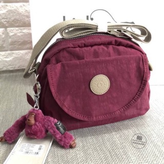 Kipling Shoulder Bag สีแดงเลือดหมู