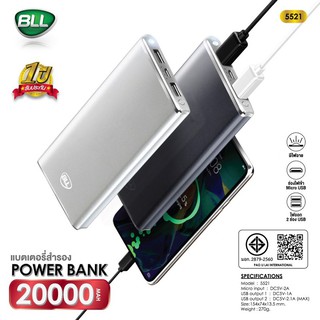 แบตเตอร์รี่สำรอง20000mAh No.5521Power bank ของแท้ 100%18WPD ชาร์จแบบเร็ว 22.5W แบตสำรองพกพาความจุขนาดใหญ เพาเวอร์แบงค์ พ