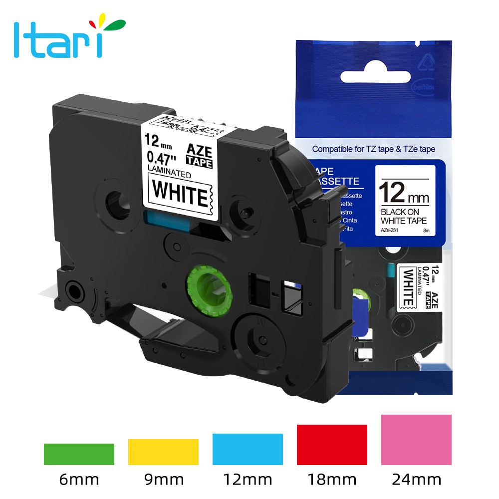 [สต็อกประเทศไทย] TZe-231 Laminated Label Tape Compatible for Brother P Touch Label Maker PT-H110 PT-