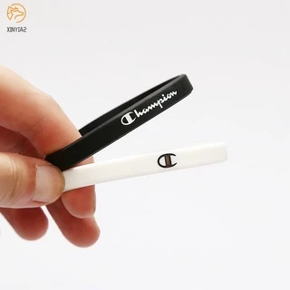 Champion สร้อยข้อมือยาง สร้อยข้อมือคู่ กำไลข้อมือซิลิโคน สไตล์กีฬา สีดำและสีขาว ลายตัวอักษร สำหรับผู้ชายและผู้หญิง