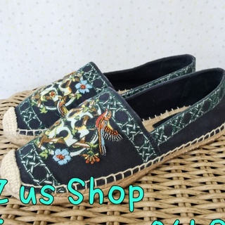 TORY BURCH PRINTED CANVAS ESPADRILLE/ us5 .