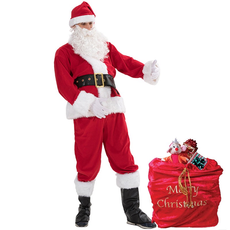 ★ปาร์ตี้บ้า★คริสต์มาสยอดนิยมคริสต์มาส Christmas Dress Up Supplies Bell ของขวัญกระเป๋า Santa Claus เค