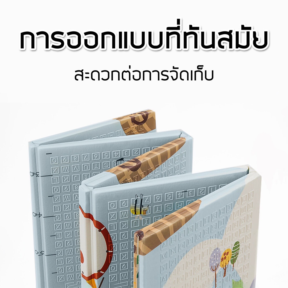 เสื่อรองคลานพับเก็บได้ พร้อมกระเป๋า 2 ขนาด 6 ฟุต/5 ฟุต หนา 8-10 MM พิมพ์ลาย 2 ด้าน Baby Crawling Mat - 3