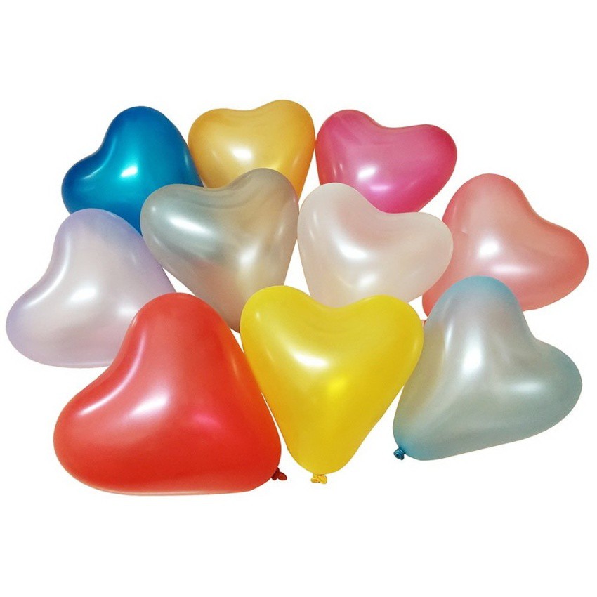 BK Balloon ลูกโป่งหัวใจสีมุก คละสี ขนาด 11 นิ้ว จำนวน 30 ลูก