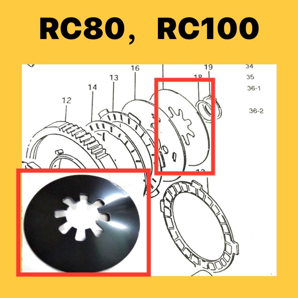 SUZUKI RC80 RC 80 CLUTCH SPRING PLATE SPRING PLATE SPARE PART RC80 RC 80