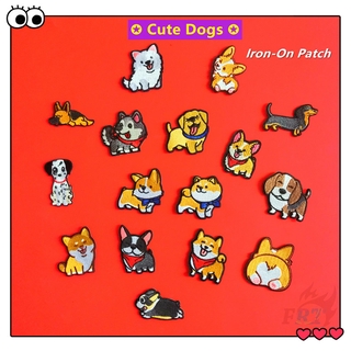 ♚ Kawaii Pets At Home Series 01 - My Friends Dogs Iron-On Patch ♚ 1Pc Cute Dogs Corgi / Husky / Samoyed / Beagle / Dachshund / Bulldog / Dalmatian DIY Sew on Iron on Badges Patches