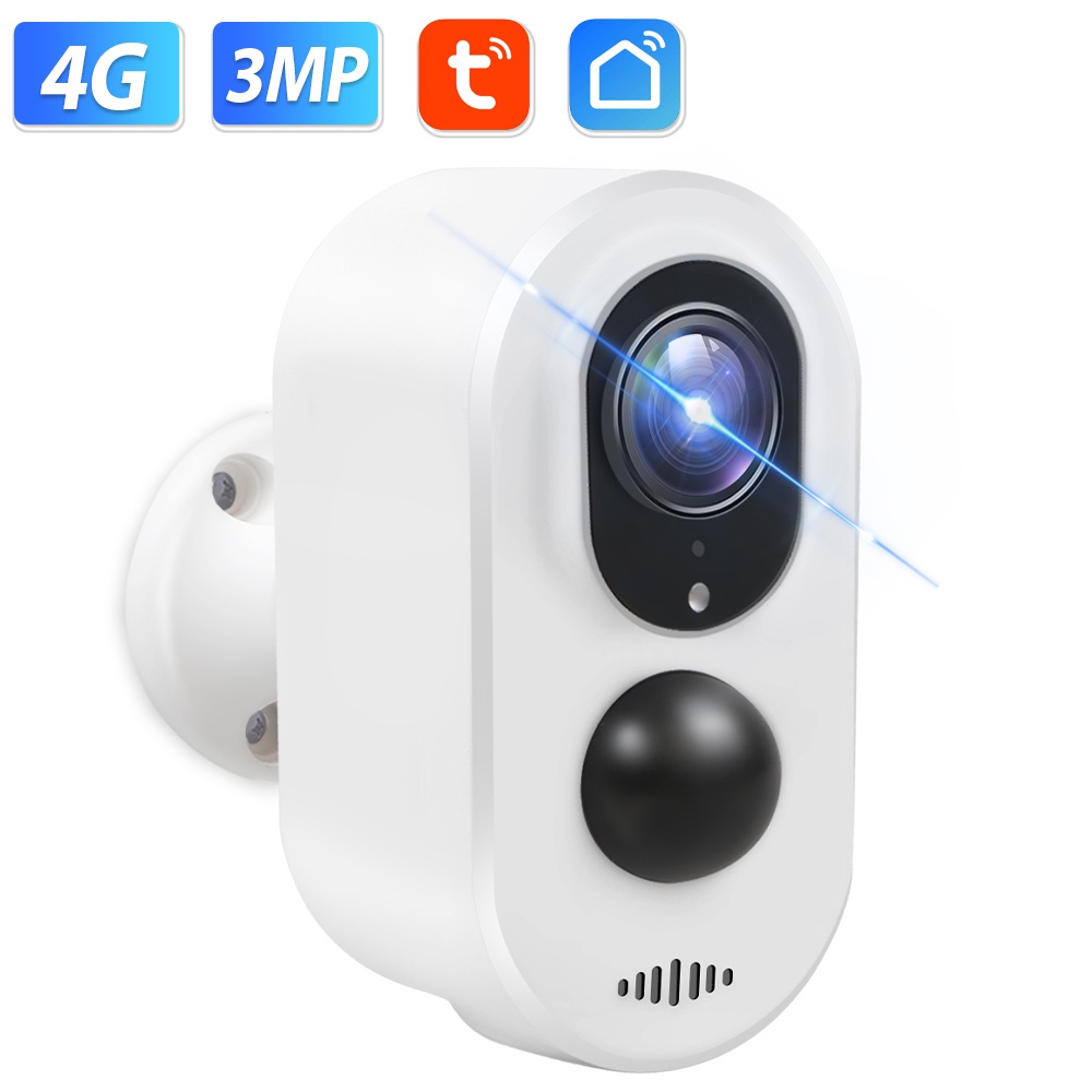 Tuya 4G Wireless Camera 3MP HD WIFI IP Camera Battery Powered Video