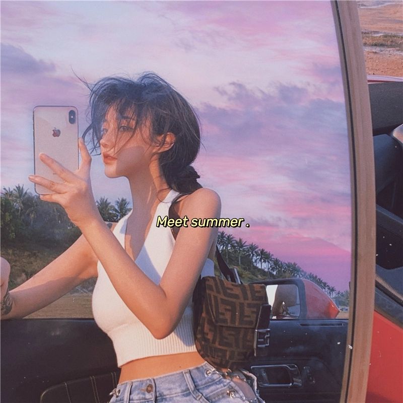 TAOBAO TAOBAO TAOBAO| เสื้อครอปเข้ารูปไหมพรมจั๊มผูกคอ มีรูปลูกค้าใส่ปลาย