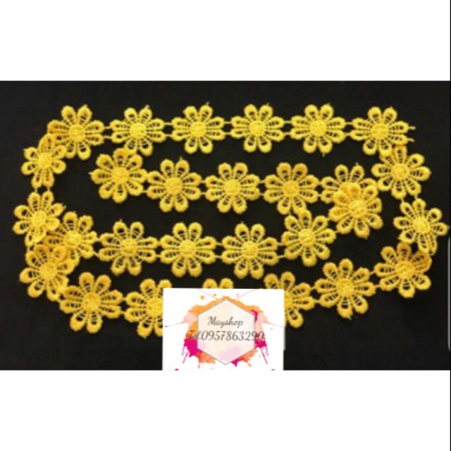 🌼🏵️ดอกไม้ตกแต่งชิ้นงาน (30313) ลาย8 ดอกสีเหลือง