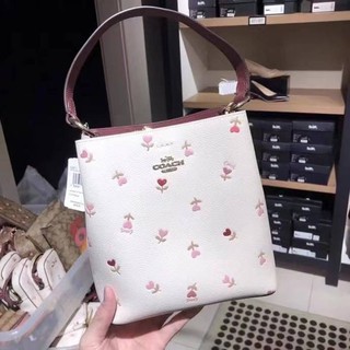 Coach SMALL TOWN BUCKET BAG WITH HEART FLORAL PRINT (COACH C2811)