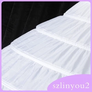 Vintage White Long 6 Hoop Petticoat Extra Full Wedding Ball Gown Crinoline