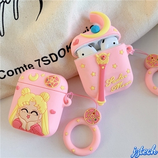 เคสหูฟังบลูทูธ ซิลิโคน กันกระแทก ลายการ์ตูนเซเลอร์มูน สําหรับ AirPods 1 2 i9 i10 i11 i12 i13