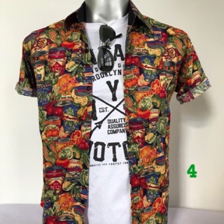 เสื้อฮาวาย Hawaii shirt มี 6 ลาย ผ้าคอตตอน 100%