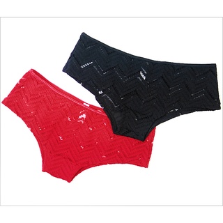 Annebra กางเกงใน ทรงบอยเลค ผ้าลูกไม้ Boyleg Panty รุ่น AU3-824 สีดำ, สีแดง