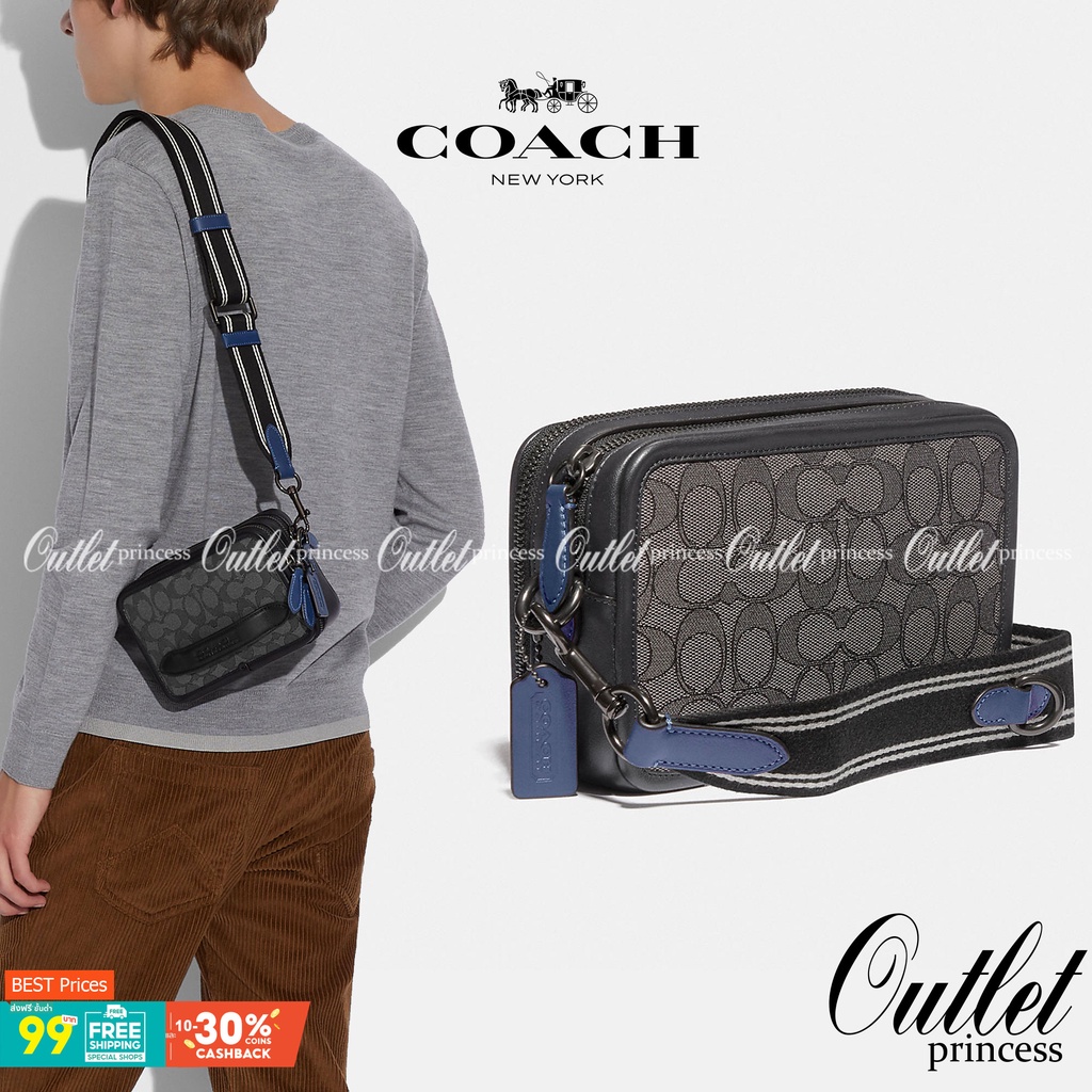 รุ่นสุดคูลล ใช้คู่ได้ทั้งชาย//หญิงเลยค่าา😘 COACH CHARTER CROSS BODY IN SIANATURE JACQUARD((C3780)) 💋