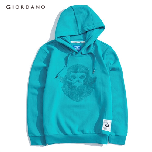 GIORDANO BSX MEN BSX fleece-lined VON embroidery hoodie 04089679