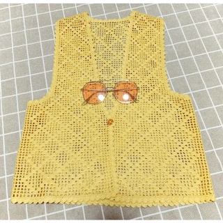 เสื้อกั้กไหมพรมแบบถักงานสวยมาก