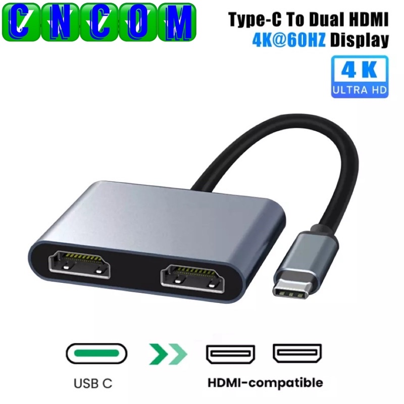 2พอร์ต USB Hub Dual HDMI-4K  Dual หน้าจอขยายประเภท C สถานีเชื่อมต่อสำหรับ แมคbook แล็ปท็อปโทรศัพท์มือถือ PC