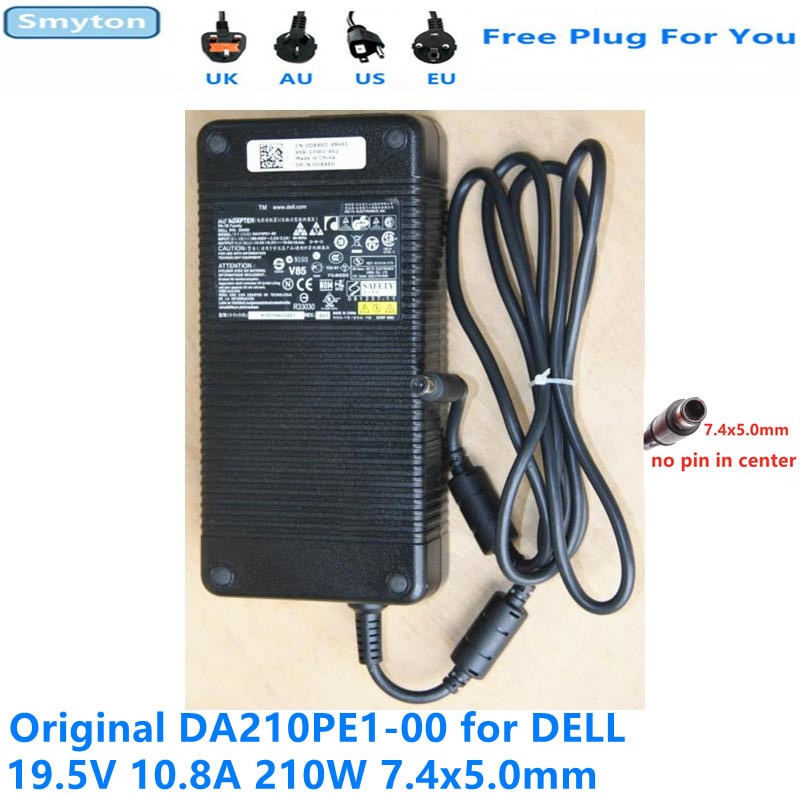 Original 210W AC Adapter Charger สําหรับ DELL 19.5V 10.8A DA210PE1-00 D846D M17XR2 M6700 M6500 M2400