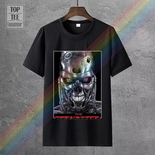 แฟชั่น เสื้อยืด พิมพ์ลาย Herren Terminator T800 สีดํา สไตล์คลาสสิก พลัสไซซ์ สําหรับผู้ชาย