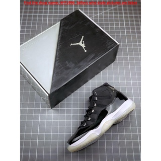 (FF) (HFF1996) Air Jordan 11 Retro Jubilee ครบรอบ 25 ปี รองเท้าบาสเก็ตบอล สีดํา สีเงิน G04N ZLGO