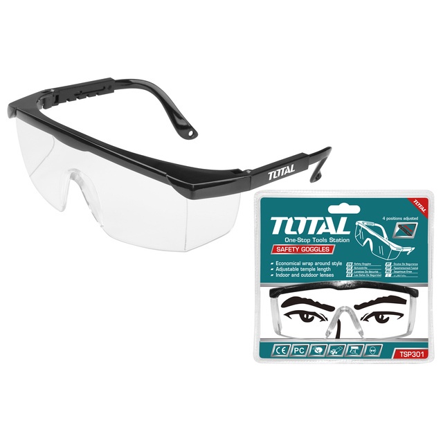 แท้ ส่งไว Total แว่นตากันสะเก็ด ปรับขาได้ รุ่น TSP301 ( Safety Goggles )