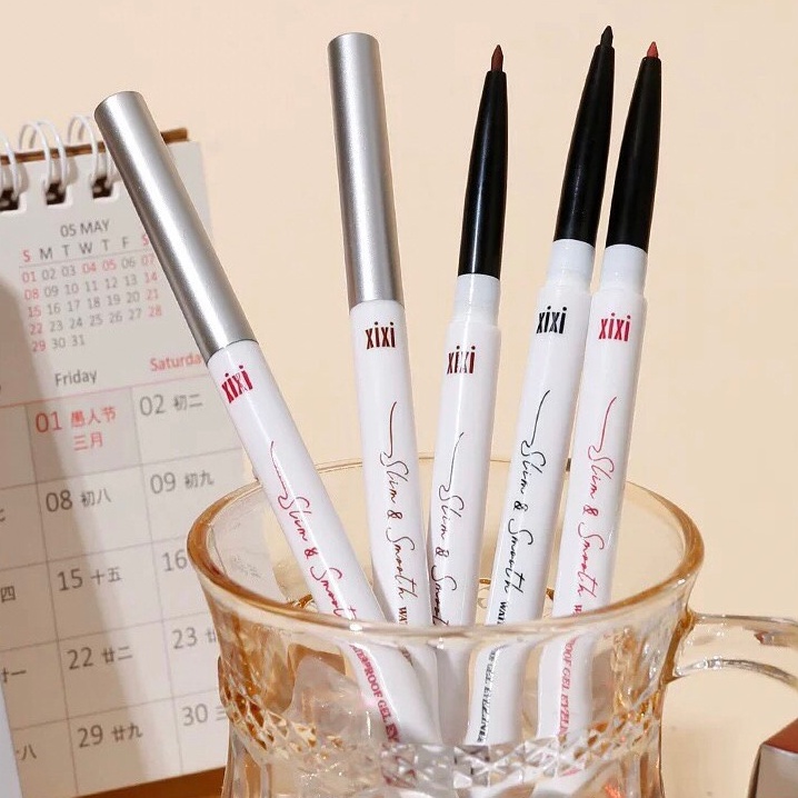 XIXI D515  อายไลเนอร์เนื้อเจล อินไลเนอร์ หัวสลิมเรียวเล็ก แบบหมุนออโต้ เนื้อดี ไม่เป็นก้อน กันน้ำ ติ