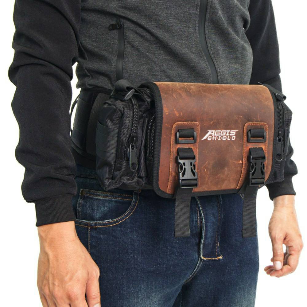 กระเป๋าคาดเอว Aegis moto หนังนูบัคแท้